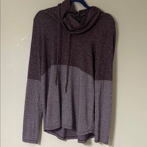 Pink Clover Maroon and Gray Cowl Neck Sweater